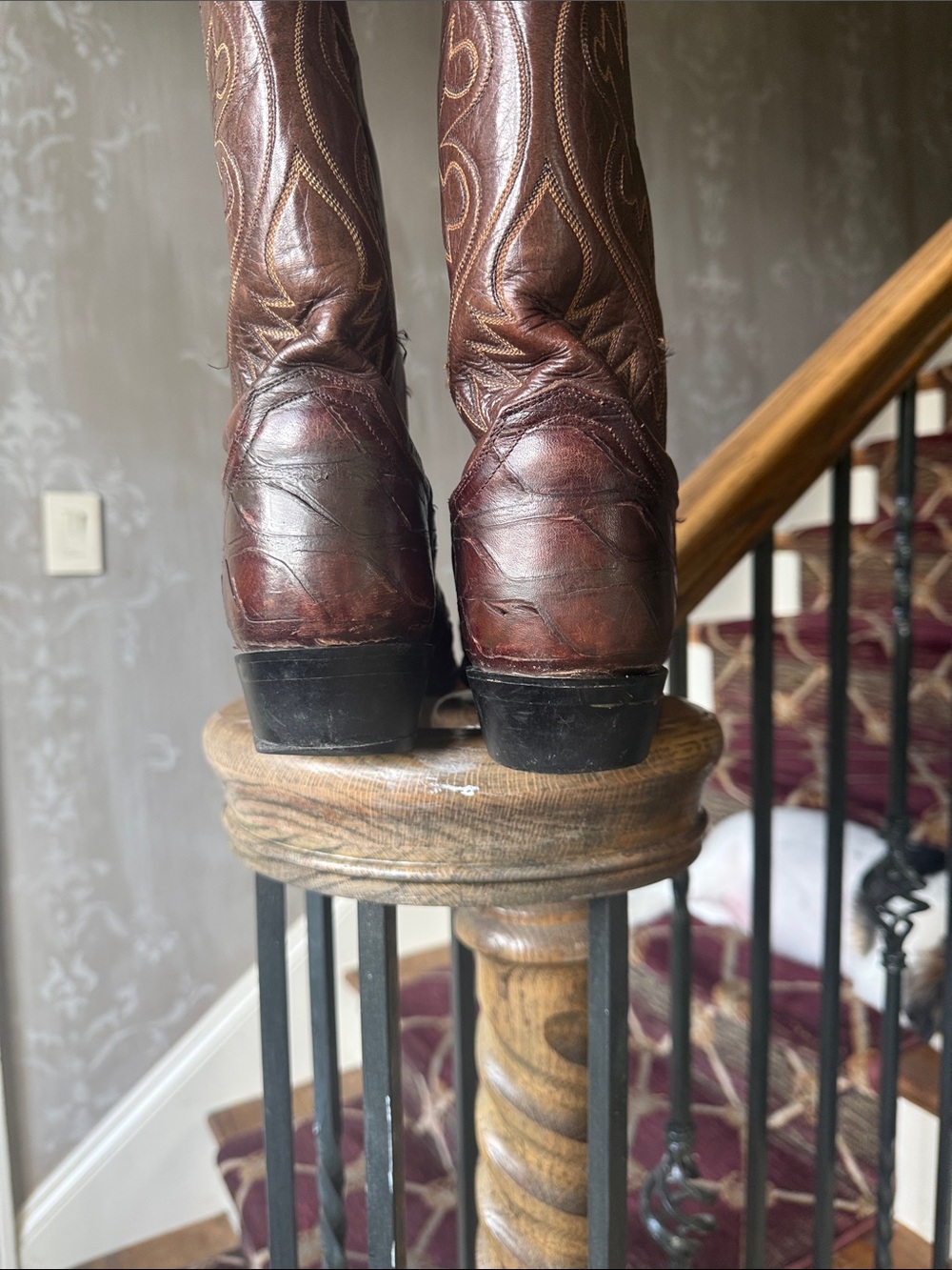 JUSTIN men’s exotic skin cowboy boots size 9, preowned good condition - Picture 8 of 10
